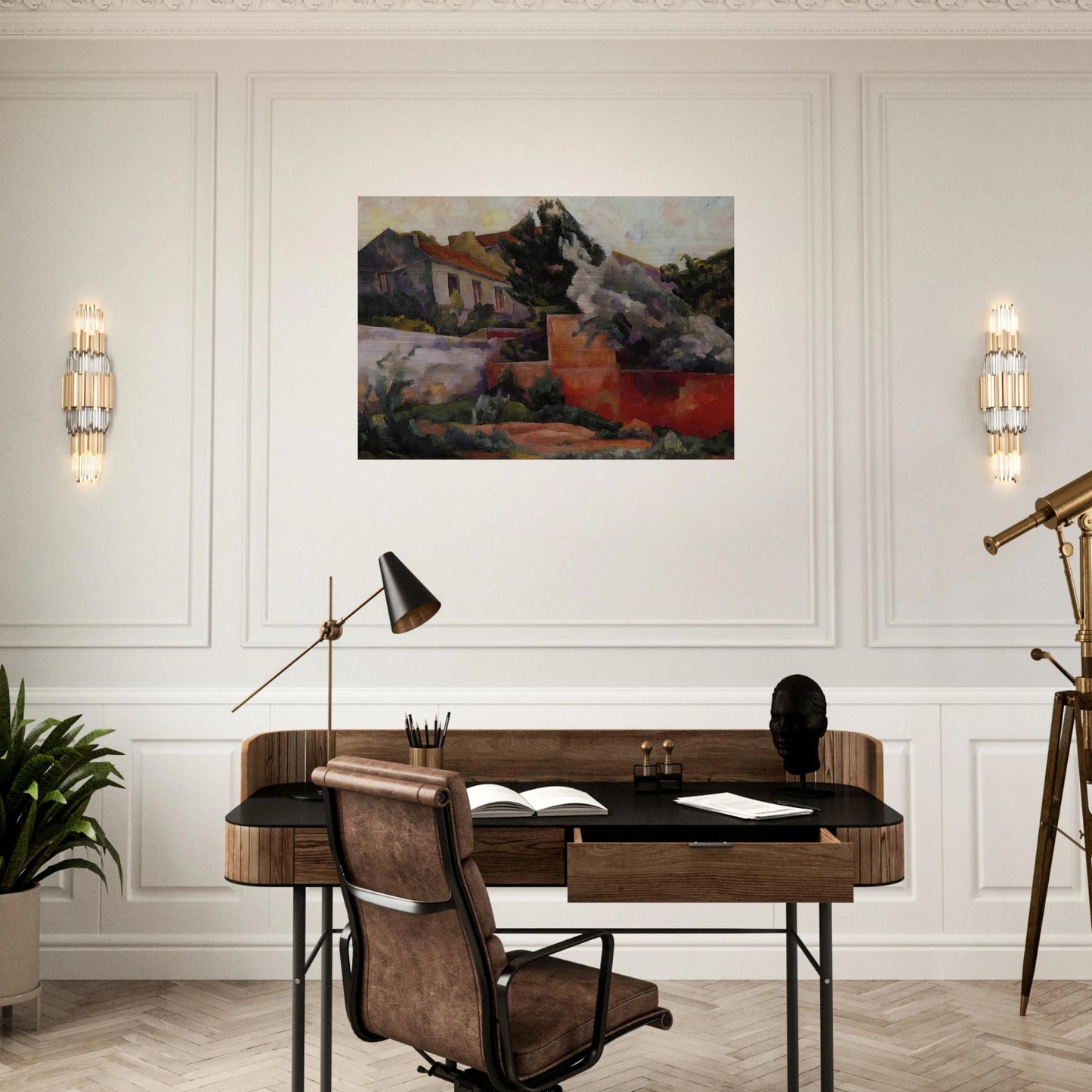 THE OUTSKIRTS OF PARIS 1918 - Diego Rivera Brushed Aluminum Print - 70x100 cm / 28x40 inches | Diego Rivera Aluminum Print | Diego Rivera Prints