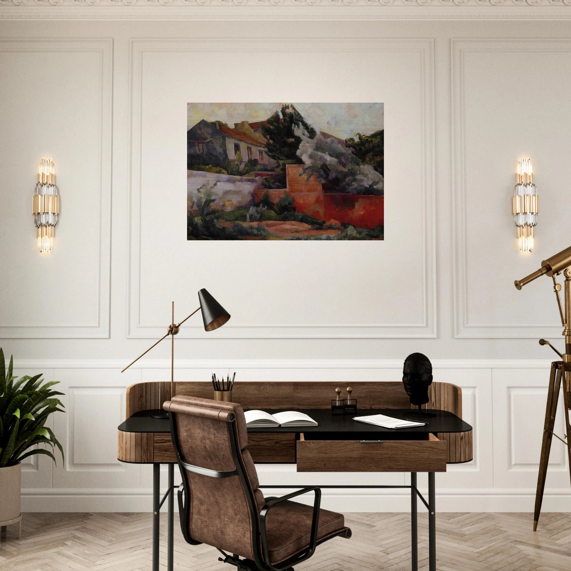THE OUTSKIRTS OF PARIS 1918 - Diego Rivera Brushed Aluminum Print - 70x100 cm / 28x40 inches | Diego Rivera Aluminum Print | Diego Rivera Prints