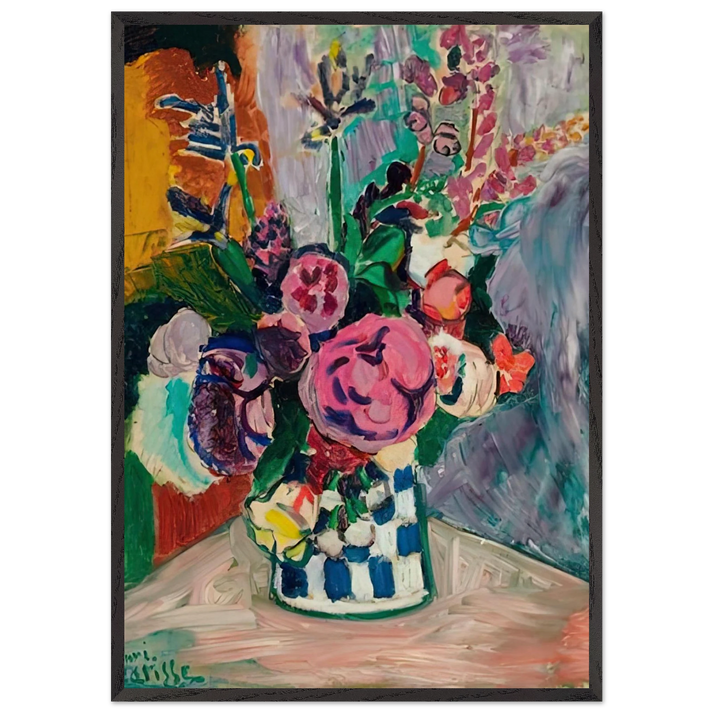 LES PIVOINES 1907 - Henri Matisse 70x100 cm / 28x40 inches Framed Art Print – Black Wooden Frame