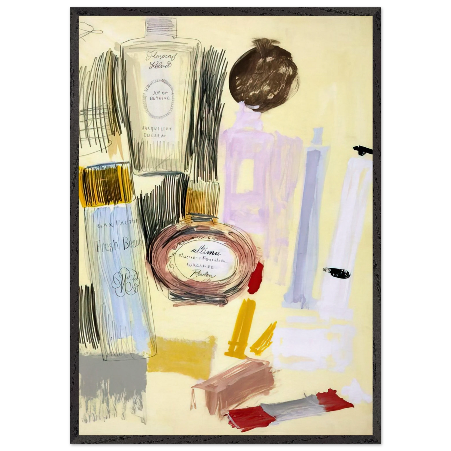 Untitled  Beauty Products  - Andy Warhol 70x100 cm / 28x40 inches Framed Art Print – Black Wooden Frame