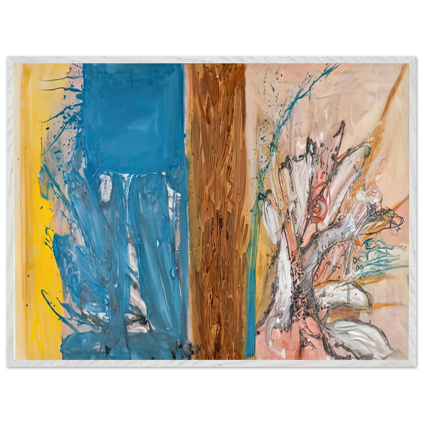 Helen Frankenthaler - The FaÃƒÂ§ade, 1954- Wall Art - 21x29.7 cm / 8x12" - Premium Wooden Framed Poster With Fine Art Paper-canvas - White frame
