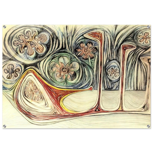 SNAIL S TRACE 1937 - Roberto Matta Acrylic Print - 70x100 cm / 28x40″ inches