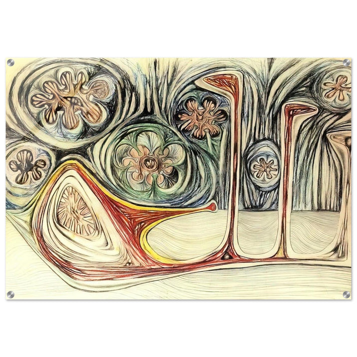 SNAIL S TRACE 1937 - Roberto Matta Acrylic Print - 70x100 cm / 28x40″ inches