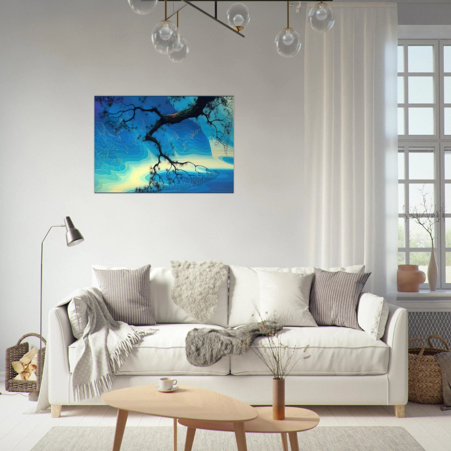 Ocean Mist - Eyvind Earle Brushed Aluminum Print - 70x100 cm / 28x40 inches | Eyvind Earle Aluminum Print | Eyvind Earle Prints