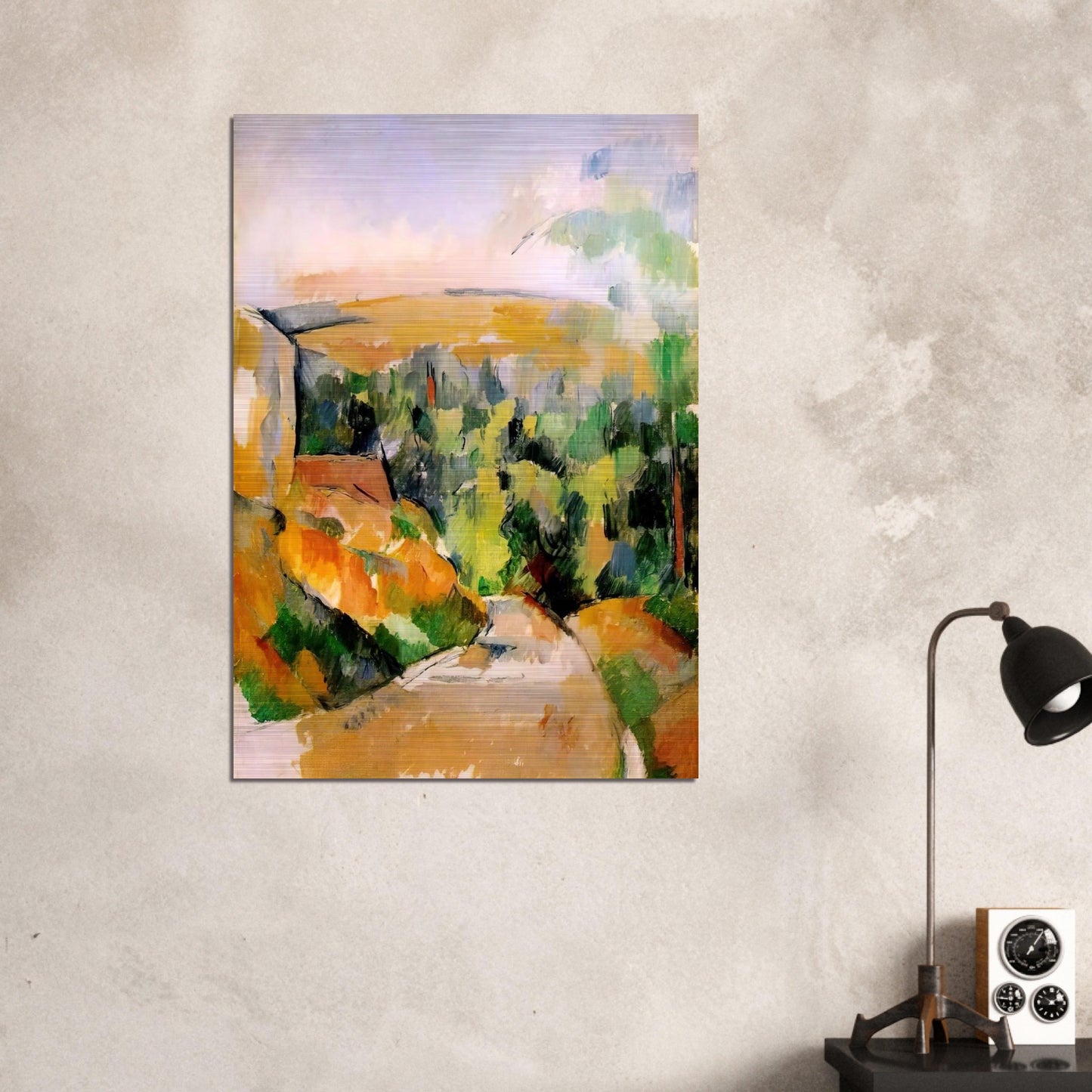 The Bend in the road - Paul Cézanne Brushed Aluminum Print - 70x100 cm / 28x40 inches | Paul Cézanne Aluminum Print | Paul Cézanne Prints