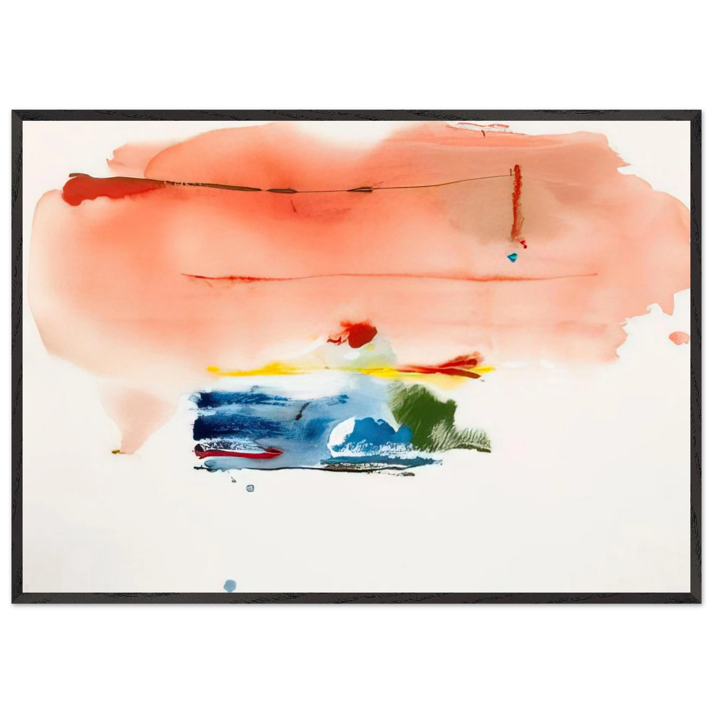 Helen Frankenthaler - Santa Fe II - 1986 Wall art - 60x80 cm / 24x32 inches - Premium Wooden Framed Poster With Fine Art Paper-canvas - White frame
