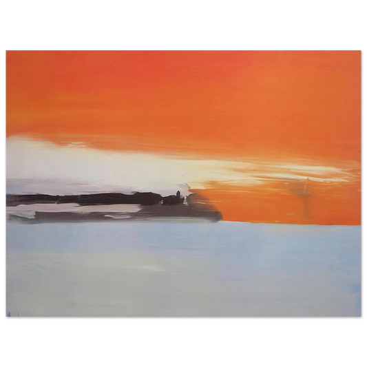 Nicolas de Stael - Chemin de fer au bord de la mer, soleil couchant - 1955 Fine Art Poster