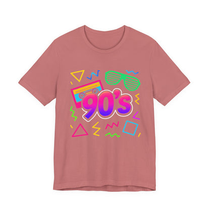 Oldschool-Musik der 90er – Arcade-Vibes. Klassischer 90er-Jahre-Vintage-Look. Retro-T-Shirt „I Heart The Nineties“ aus den 90ern.
