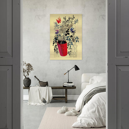 Red Barrell - Eyvind Earle Brushed Aluminum Print - 70x100 cm / 28x40 inches | Eyvind Earle Aluminum Print | Eyvind Earle Prints