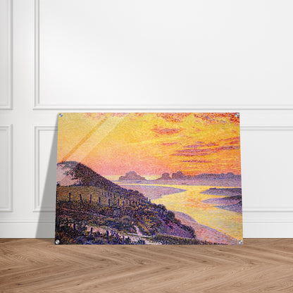 SUNSET AT AMBLETSUSE 1899 - Theo van Rysselberghe Acrylic Print - 70x100 cm / 28x40″ inches
