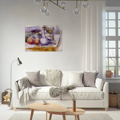 Still Life with Carafe, Sugar Bowl, Bottle, Pommegranates and Watermelon - Paul Cézanne Brushed Aluminum Print - 70x100 cm / 28x40 inches | Paul Cézanne Aluminum Print | Paul Cézanne Prints