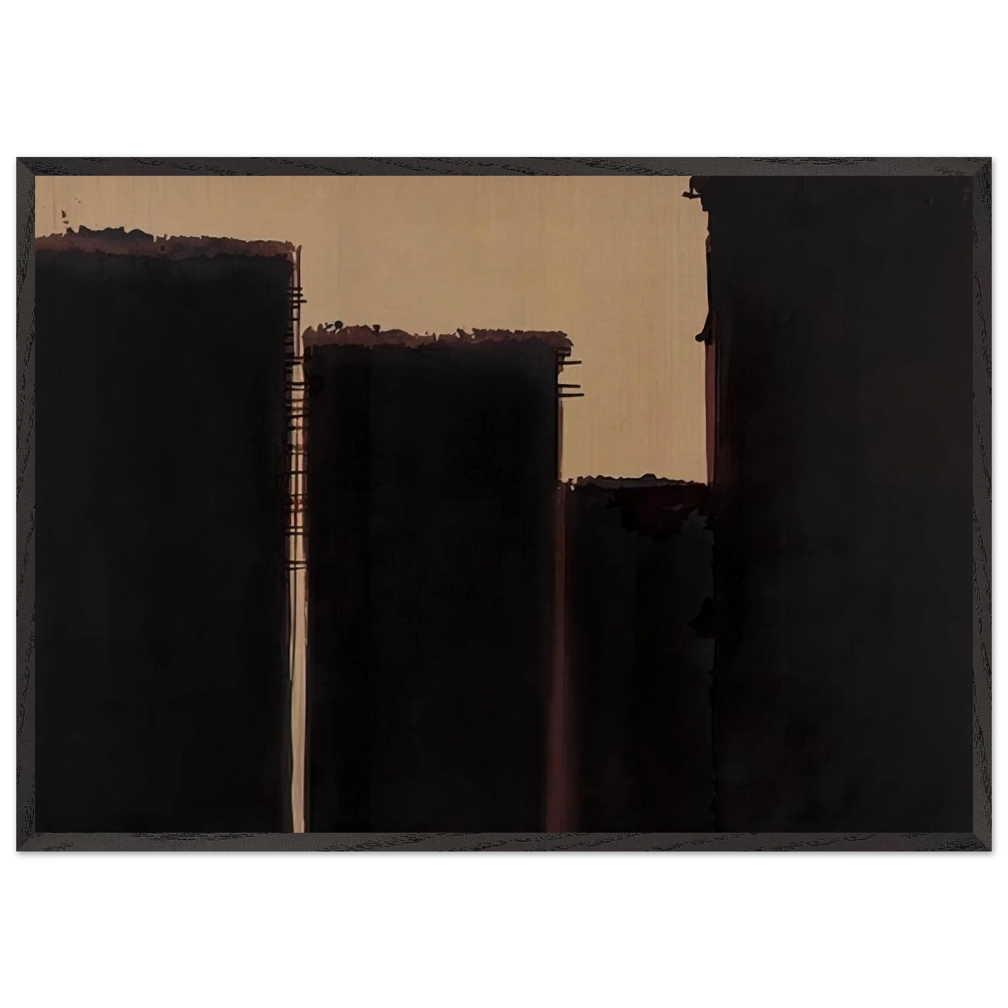 Burnt Umber  Ultramarine - 1991 - Yun Hyong-keun 70x100 cm / 28x40 inches Framed Art Print – Black Wooden Frame