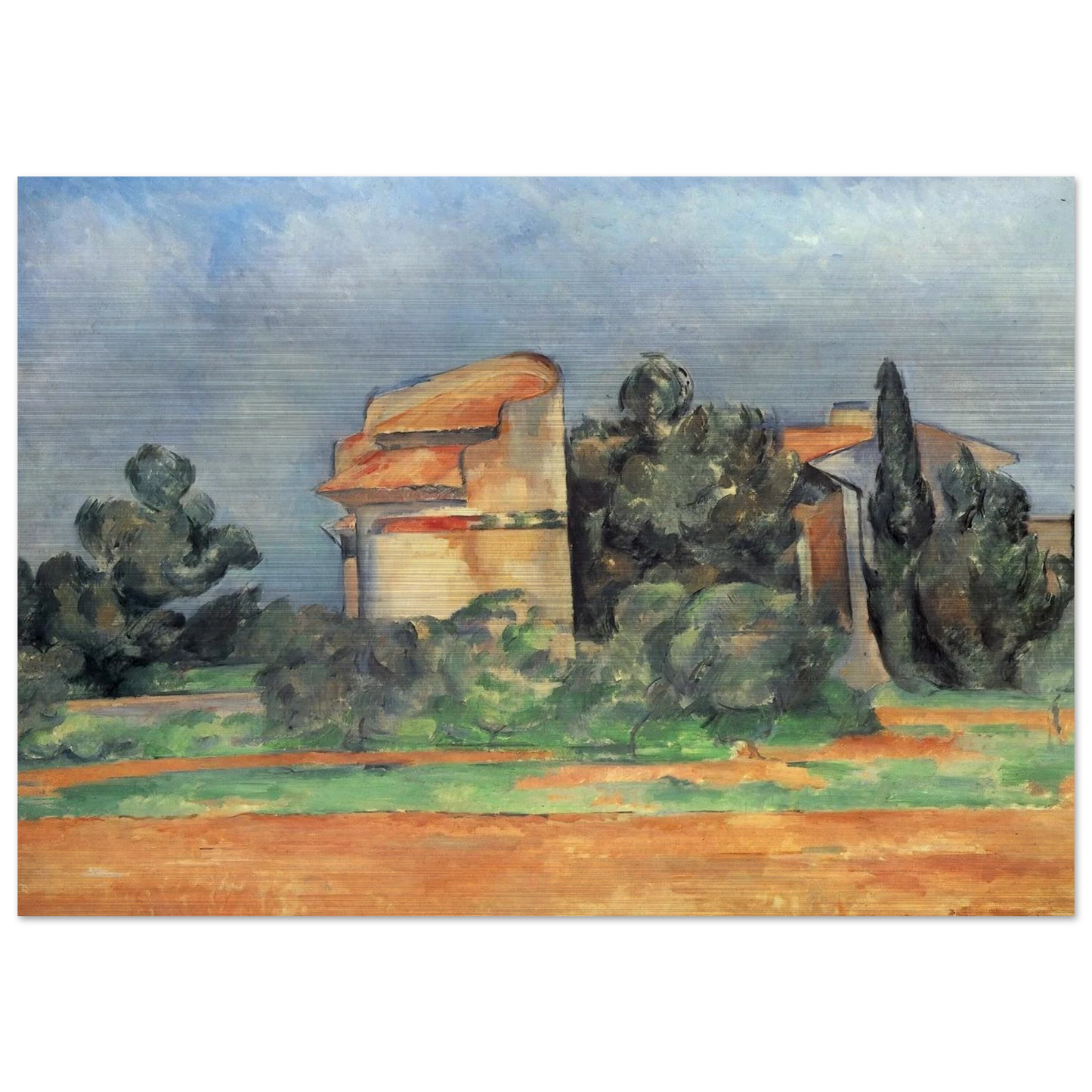 The Pigeon Tower At Bellevue - Paul Cézanne Brushed Aluminum Print - 70x100 cm / 28x40 inches | Paul Cézanne Aluminum Print | Paul Cézanne Prints