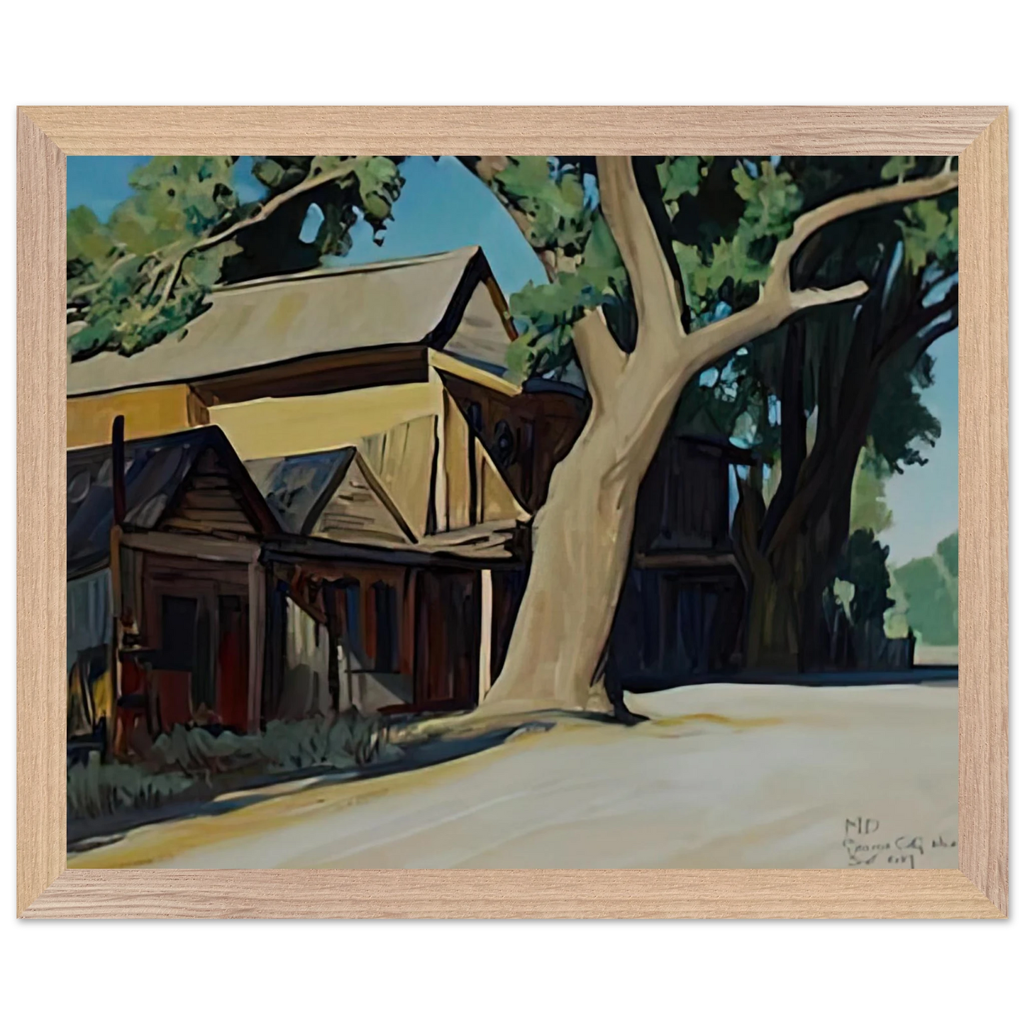 Maynard Dixon - OLD CHINATOWN CARSON CITY NEVADA 1937 Wall art - 60x80 cm / 24x32 inches - Premium Wooden Framed Poster With Fine Art Paper-canvas - Black frame