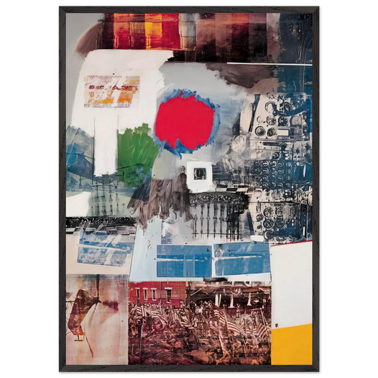 ARCHIVE 1963 - Robert Rauschenberg 70x100 cm / 28x40 inches Framed Art Print – Black Wooden Frame