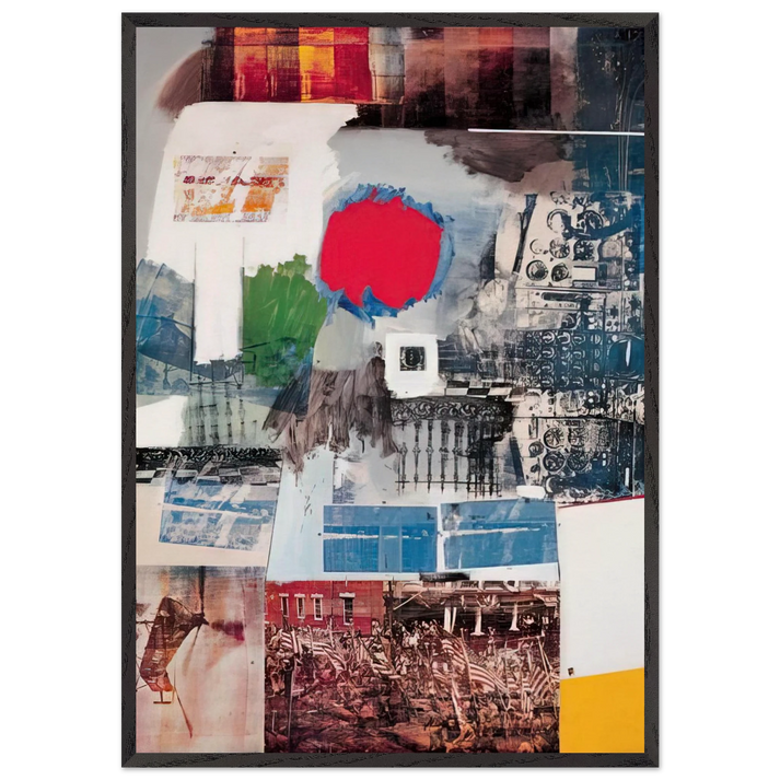 ARCHIVE 1963 - Robert Rauschenberg 70x100 cm / 28x40 inches Framed Art Print – Black Wooden Frame