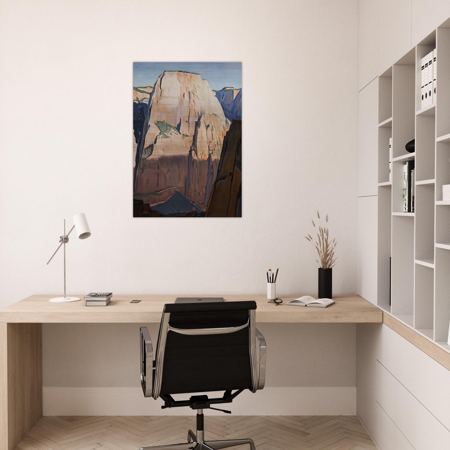 GREAT WHITE THRONE ZION CANYON UTAH 1933 - Maynard Dixon Brushed Aluminum Print - 70x100 cm / 28x40 inches | Maynard Dixon Aluminum Print | Maynard Dixon Prints