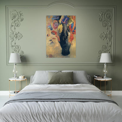 FLOWERS - Odilon Redon Brushed Aluminum Print - 70x100 cm / 28x40 inches | Odilon Redon Aluminum Print | Odilon Redon Prints