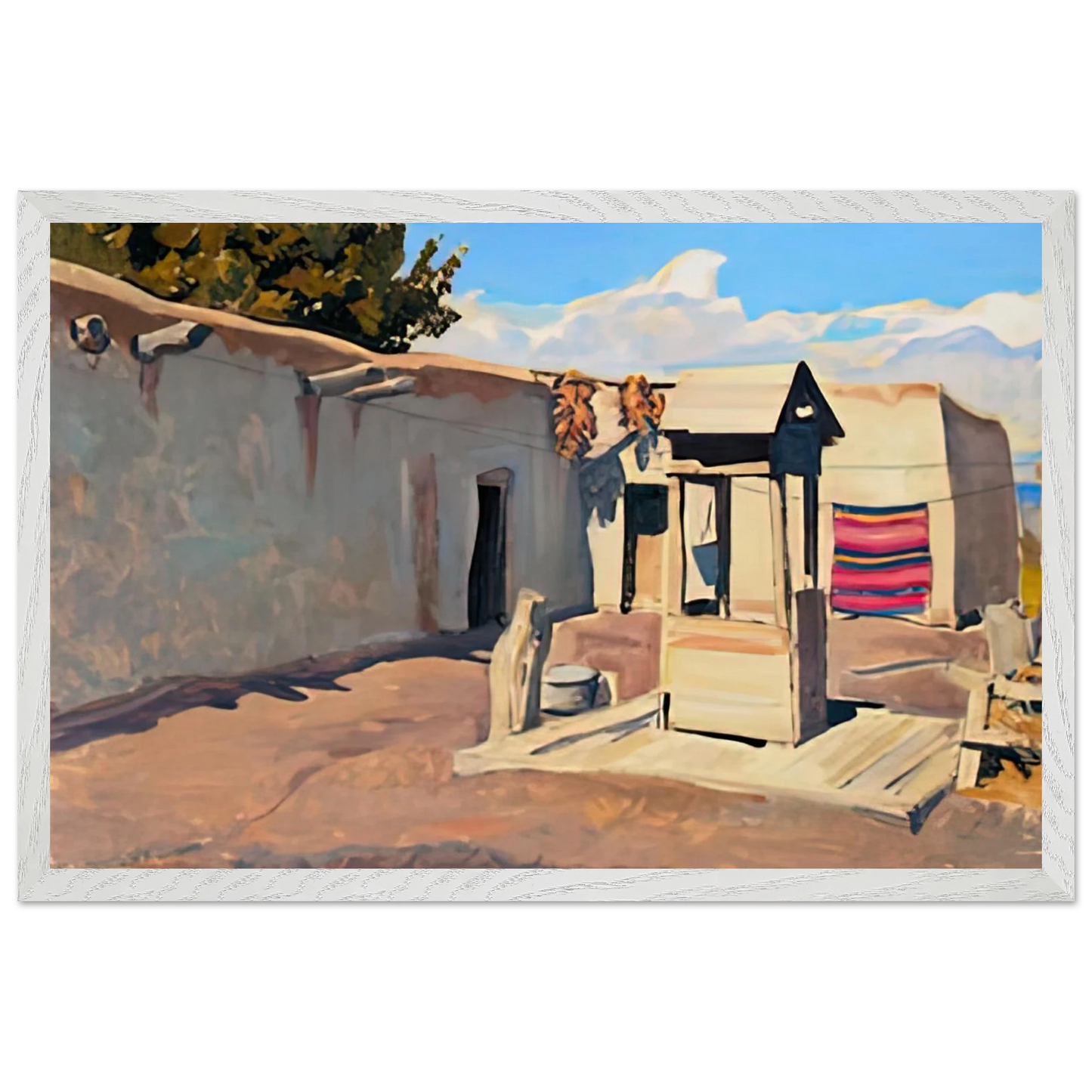 Maynard Dixon - OLD PATIO 1931 Wall art - A2 (42 x 59.4  cm) - Premium Wooden Framed Poster With Fine Art Paper-canvas - Wood frame