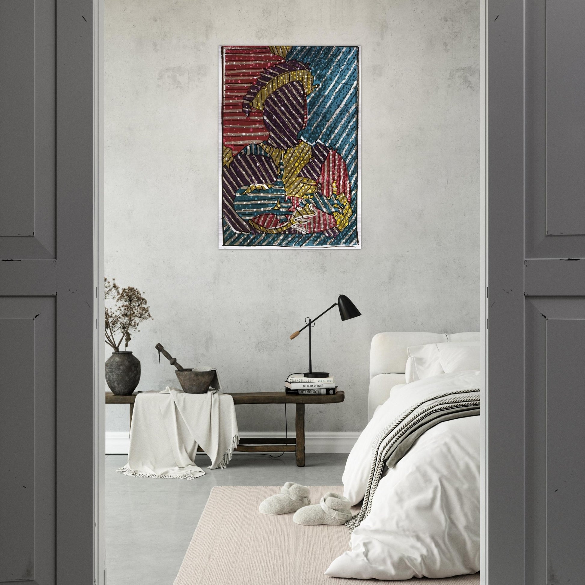 AFTER HOLBEIN - Jasper Johns Brushed Aluminum Print - 70x100 cm / 28x40 inches | Jasper Johns Aluminum Print | Jasper Johns Prints