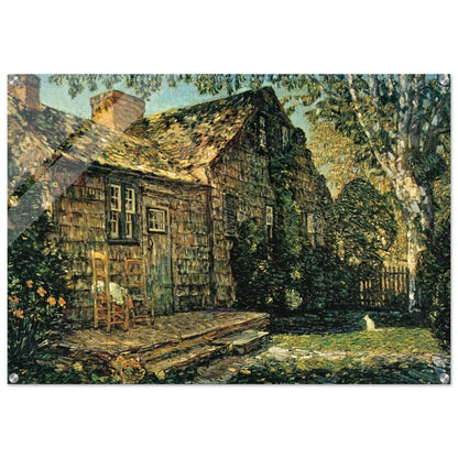 Little Old Cottage, Egypt Lane, East Hampton - Childe Hassam Acrylic Print - 70x100 cm / 28x40″ inches | Childe Hassam Wall Art | Childe Hassam Prints