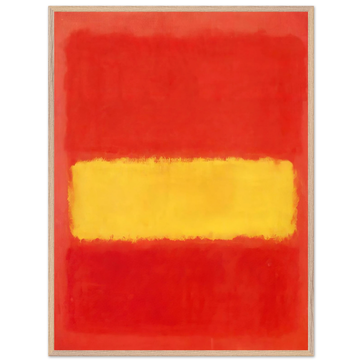 Mark Rothko - Yellow band - 1956 Wall Art - 60x80 cm / 24x32 inches - Premium Wooden Framed Poster With Fine Art Paper-canvas - White frame
