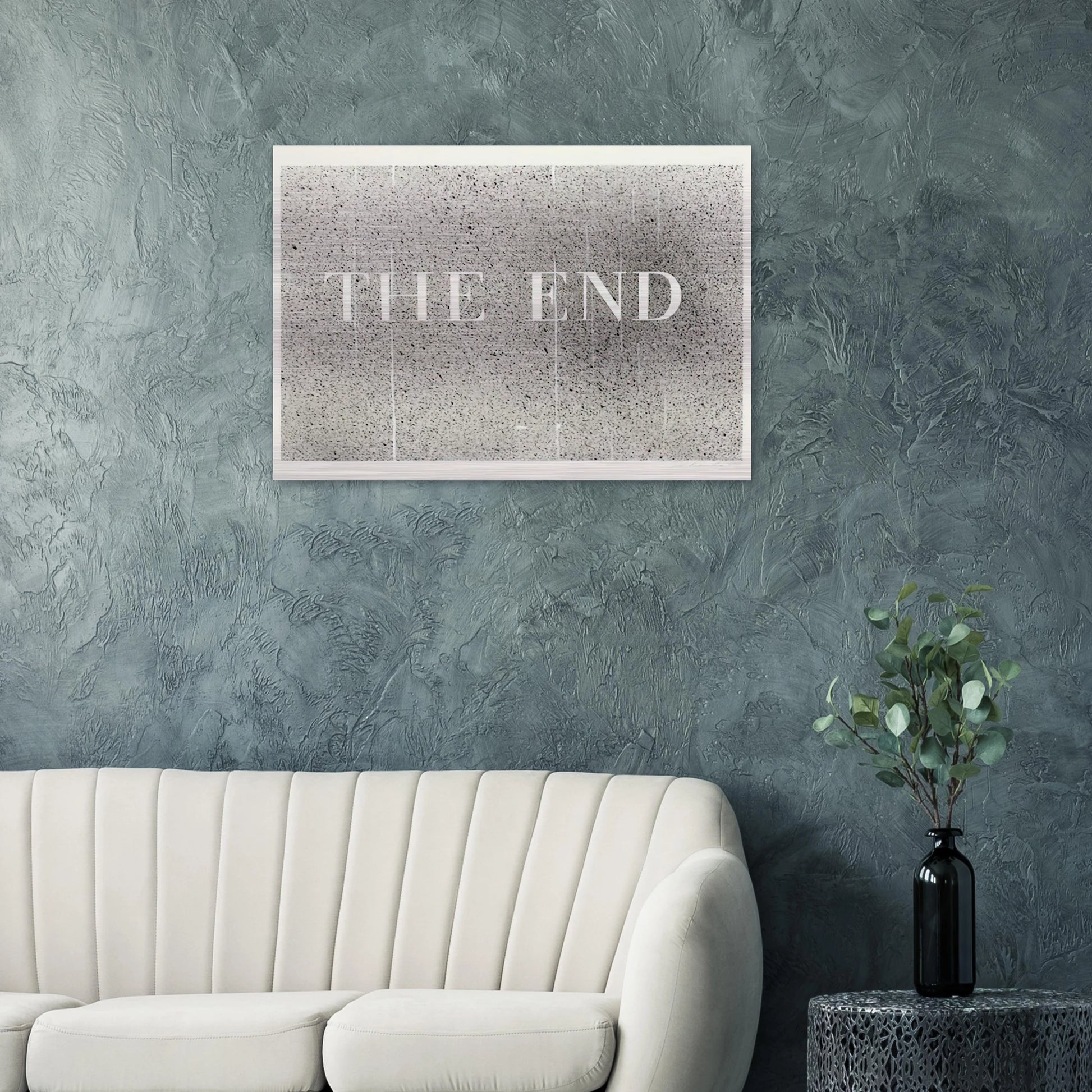 THE END 60 2005 - Edward Ruscha Brushed Aluminum Print - 70x100 cm / 28x40 inches | Edward Ruscha Aluminum Print | Edward Ruscha Prints