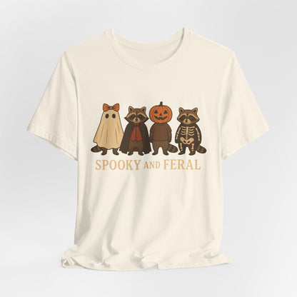 Gruseliges Waschbär-Shirt, lustiges Halloween-T-Shirt mit Grafik, süßes Vintage-Herbst-T-Shirt, trendiges Damen-Halloween-Shirt, T-Shirt mit wildem Waschbär-Motiv