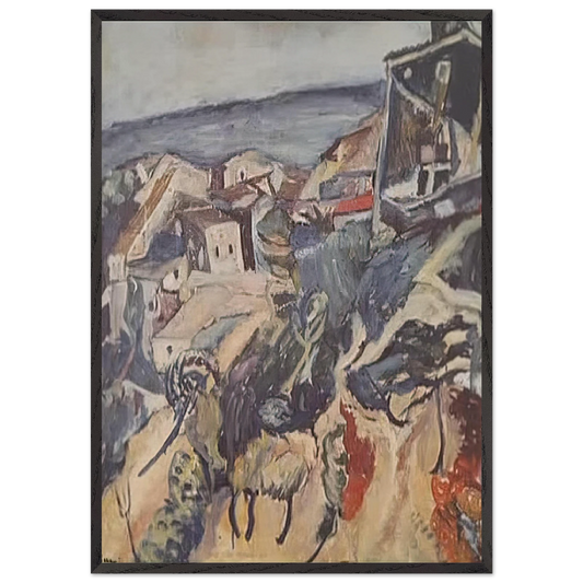 HOUSES BY THE SEA 1918 - Chaim Soutine 70x100 cm / 28x40 inches Framed Art Print – Black Wooden Frame