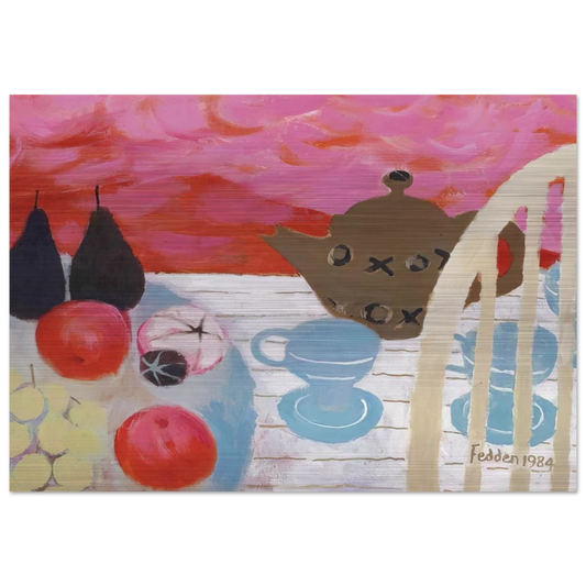 The Teapot - 1984 - Mary Fedden Brushed Aluminum Print - 70x100 cm / 28x40 inches | Mary Fedden Aluminum Print | Mary Fedden Prints