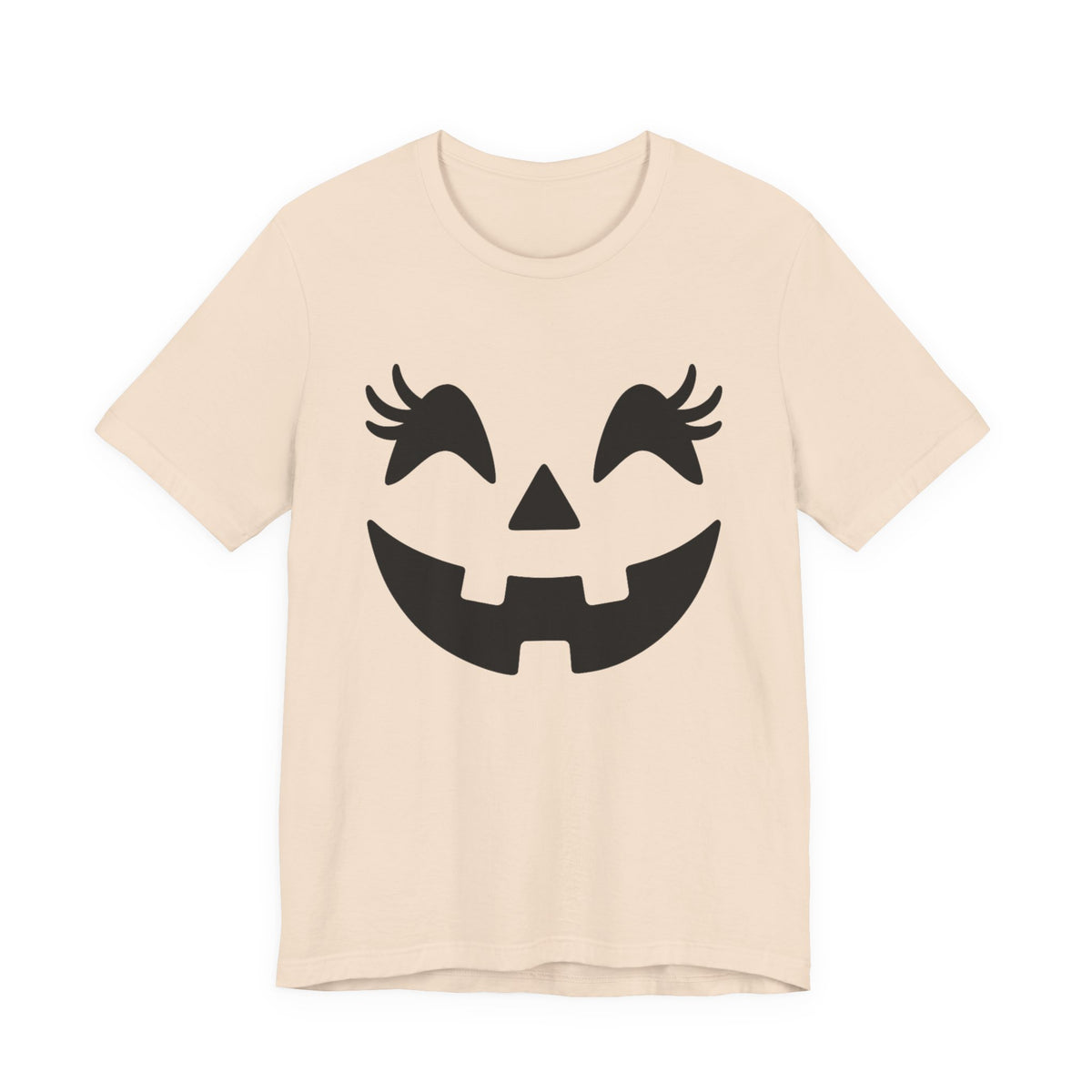 Jack O'Lantern Gesicht Kürbis Wimpern Halloween Damen Mädchen T-Shirt