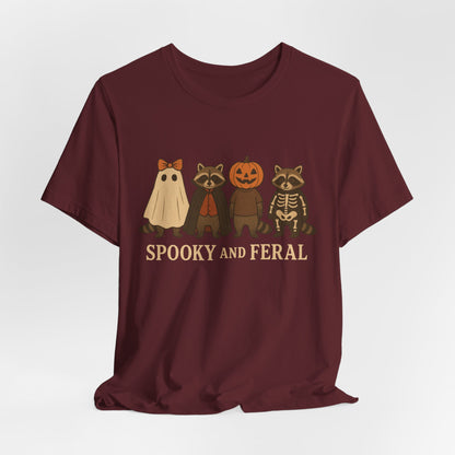 Gruseliges Waschbär-Shirt, lustiges Halloween-T-Shirt mit Grafik, süßes Vintage-Herbst-T-Shirt, trendiges Damen-Halloween-Shirt, T-Shirt mit wildem Waschbär-Motiv