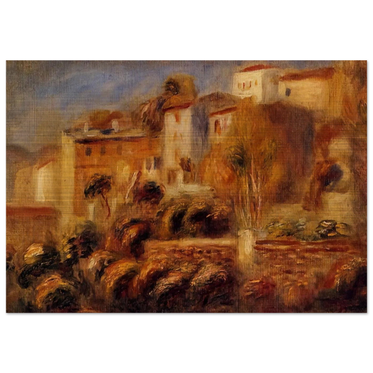 Houses at Cagnes - Pierre-Auguste Renoir Brushed Aluminum Print - 70x100 cm / 28x40 inches | Pierre-Auguste Renoir Aluminum Print | Pierre-Auguste Renoir Prints