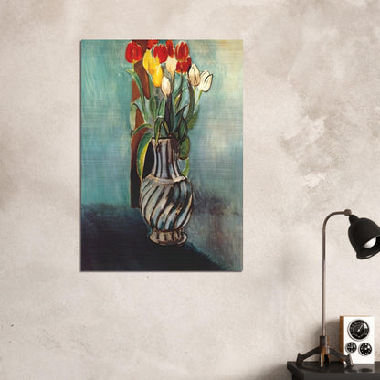ME MYSELF STENDHAL VASE OF TULIPS 1914 - Henri Matisse Brushed Aluminum Print - 70x100 cm / 28x40 inches | Henri Matisse Aluminum Print | Henri Matisse Prints