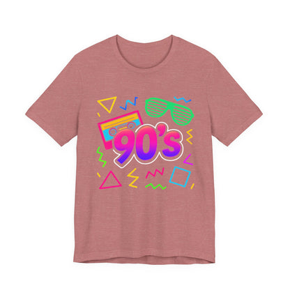 Oldschool-Musik der 90er – Arcade-Vibes. Klassischer 90er-Jahre-Vintage-Look. Retro-T-Shirt „I Heart The Nineties“ aus den 90ern.