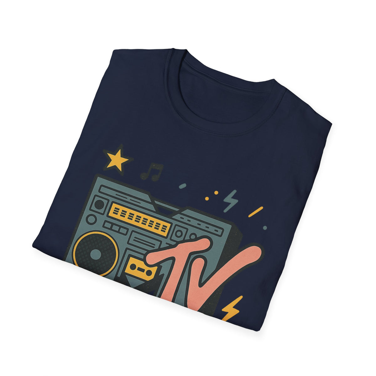 Retro MTV Vintage Leopardenmuster Musikfernsehen Grafik T-Shirt 80er 90er Throwback Unisex Band Shirt Animal Print Rock Style T-Shirt