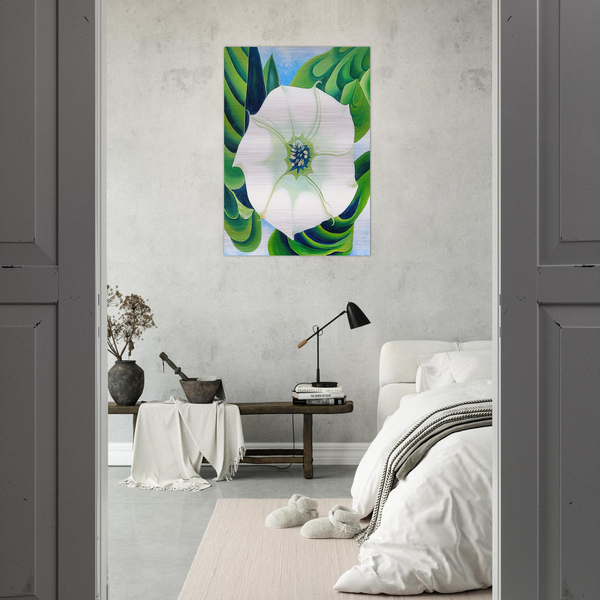 Jimson Weed - Georgia O'Keeffe Brushed Aluminum Print - 70x100 cm / 28x40 inches | Georgia O'Keeffe Aluminum Print | Georgia O'Keeffe Prints