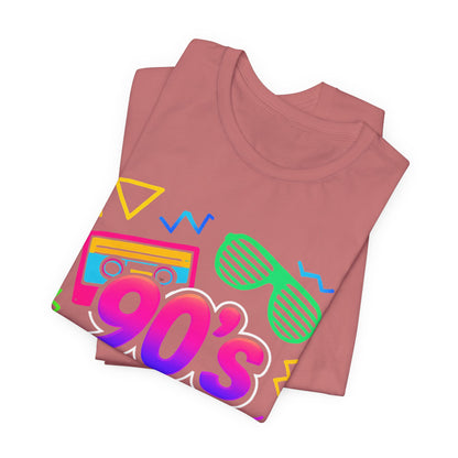 Oldschool-Musik der 90er – Arcade-Vibes. Klassischer 90er-Jahre-Vintage-Look. Retro-T-Shirt „I Heart The Nineties“ aus den 90ern.