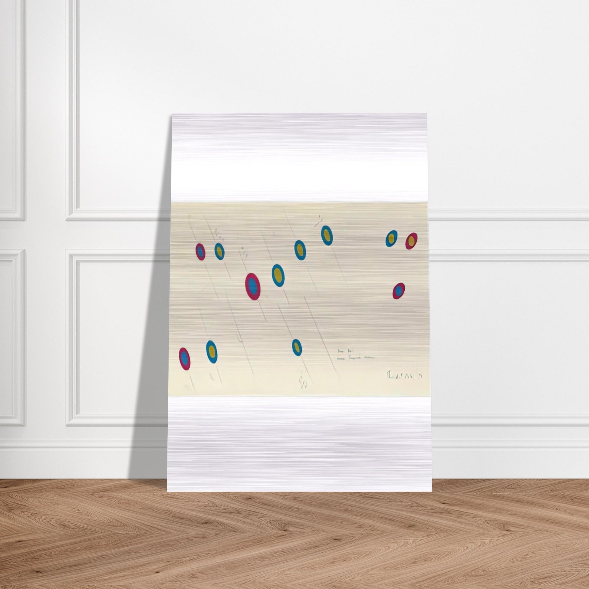 OVAL AXIS CERISE TURQUOISE OCHRE 1970 - Bridget Riley Brushed Aluminum Print - 70x100 cm / 28x40 inches | Bridget Riley Aluminum Print | Bridget Riley Prints