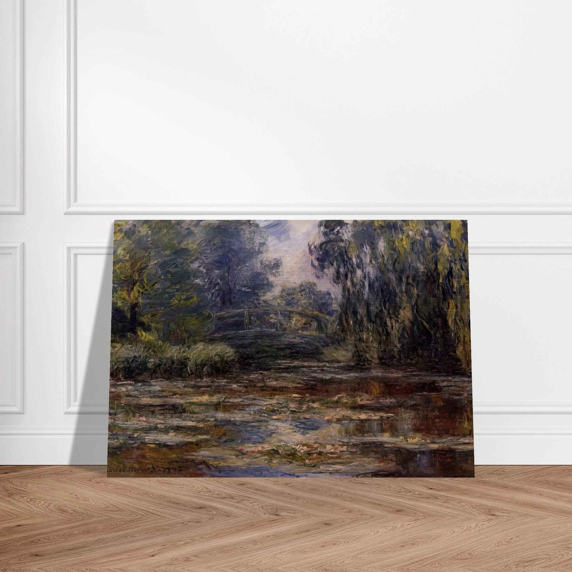 The Water Lily Pond and Bridge - claude monet Brushed Aluminum Print - 70x100 cm / 28x40 inches | claude monet Aluminum Print | claude monet Prints