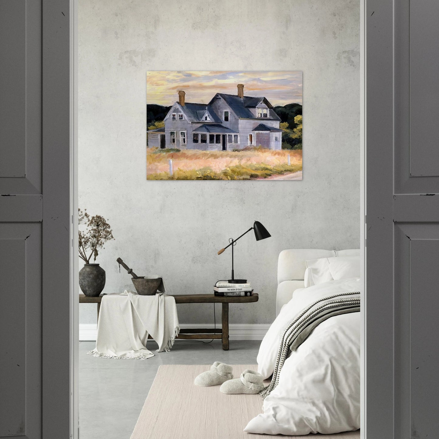 House by a Road - Edward Hopper Brushed Aluminum Print - 70x100 cm / 28x40 inches | Edward Hopper Aluminum Print | Edward Hopper Prints