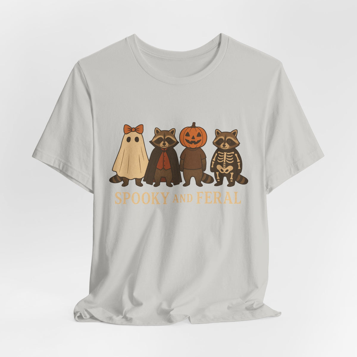 Gruseliges Waschbär-Shirt, lustiges Halloween-T-Shirt mit Grafik, süßes Vintage-Herbst-T-Shirt, trendiges Damen-Halloween-Shirt, T-Shirt mit wildem Waschbär-Motiv