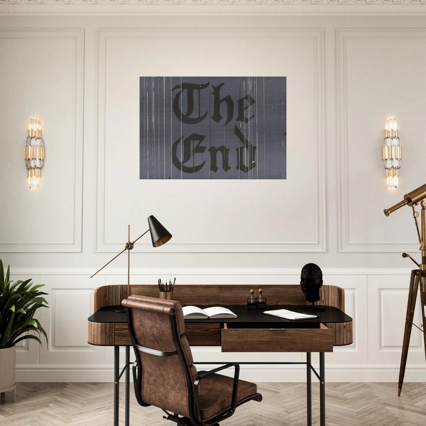 THE FINAL END 1991 - Edward Ruscha Brushed Aluminum Print - 70x100 cm / 28x40 inches | Edward Ruscha Aluminum Print | Edward Ruscha Prints