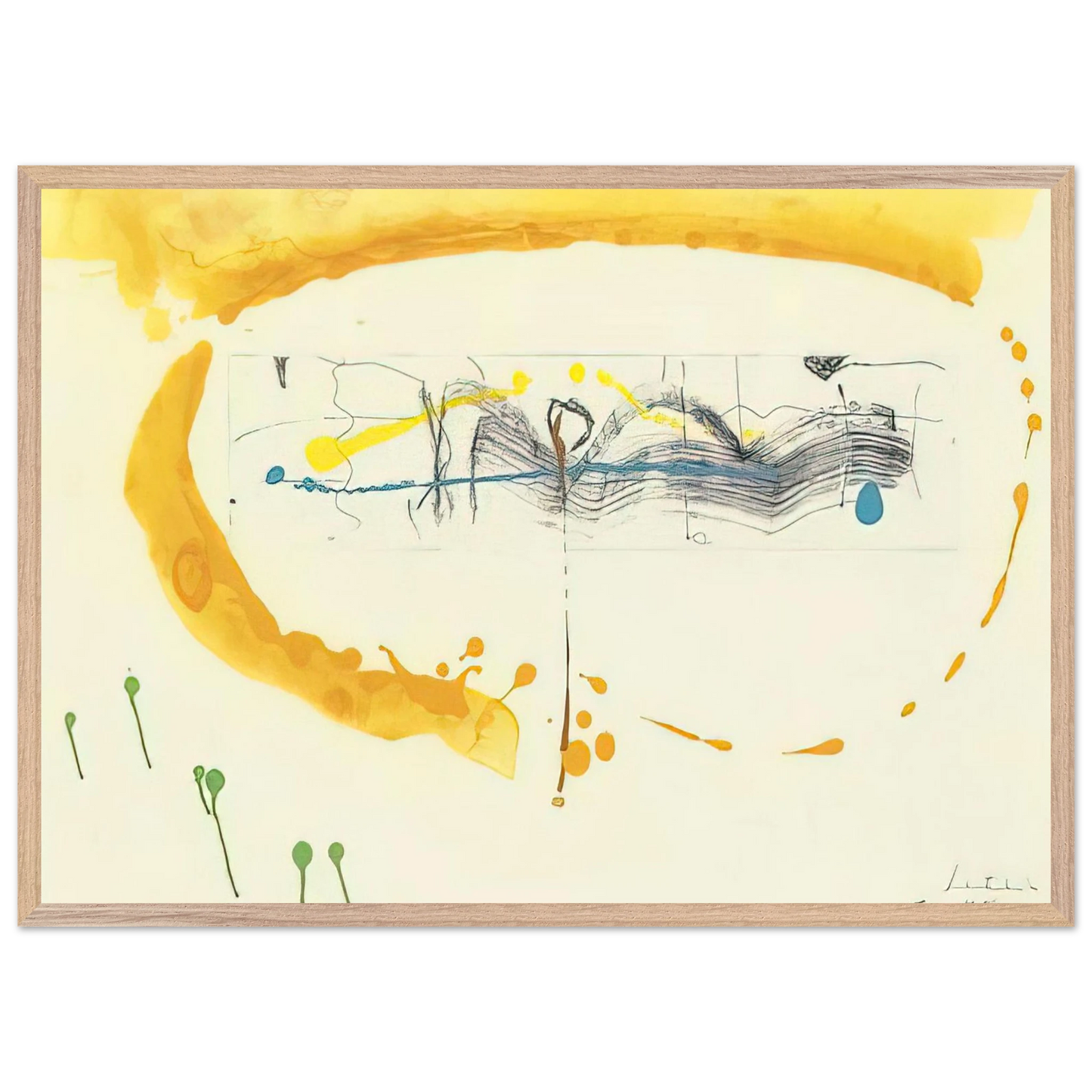 Helen Frankenthaler - Making Music - 2000 Wall art - 21x29.7 cm / 8x12" - Premium Wooden Framed Poster With Fine Art Paper-canvas - White frame