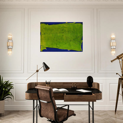 Untitled  Blue-Green  - Sam Francis Brushed Aluminum Print - 70x100 cm / 28x40 inches | Sam Francis Aluminum Print | Sam Francis Prints
