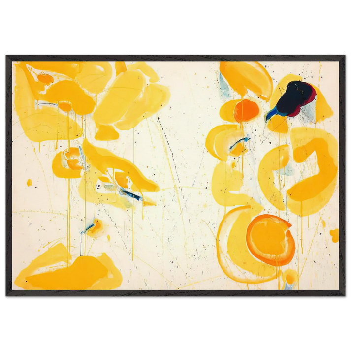 Untitled  Yellow  - Sam Francis 70x100 cm / 28x40 inches Framed Art Print – Black Wooden Frame