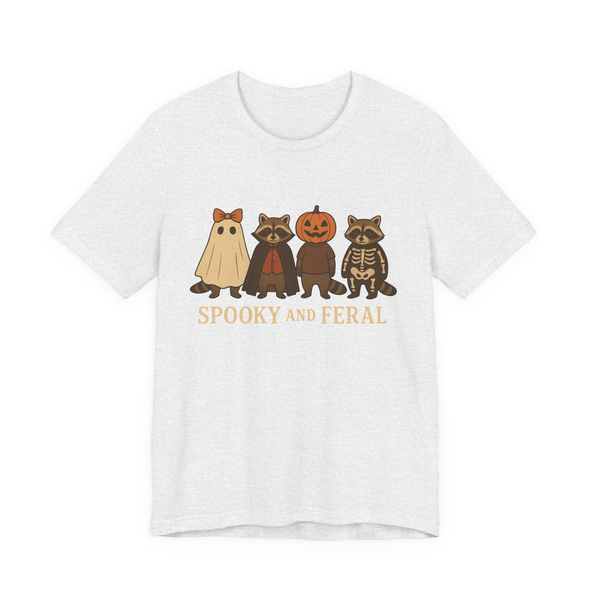 Gruseliges Waschbär-Shirt, lustiges Halloween-T-Shirt mit Grafik, süßes Vintage-Herbst-T-Shirt, trendiges Damen-Halloween-Shirt, T-Shirt mit wildem Waschbär-Motiv