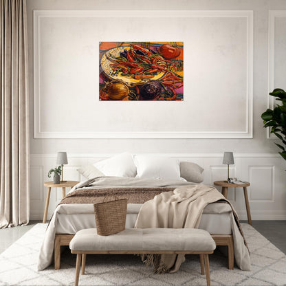 CHILI PEPPERS 2005 - Janet Fish Acrylic Print - 70x100 cm / 28x40″ inches | Janet Fish Wall Art | Janet Fish Prints