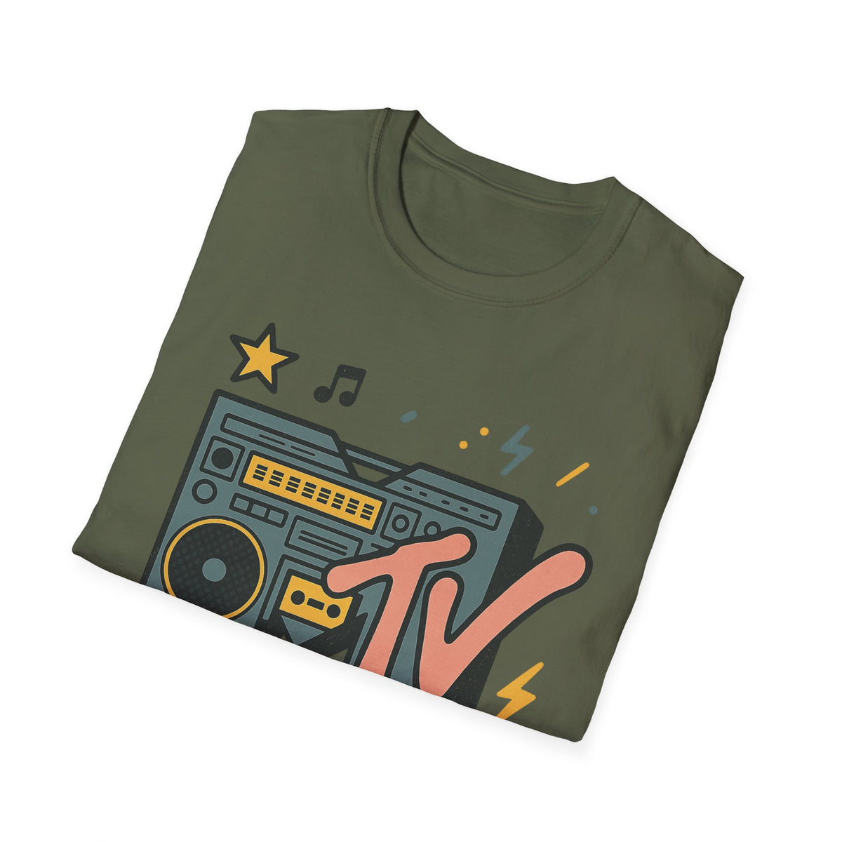 Retro MTV Vintage Leopardenmuster Musikfernsehen Grafik T-Shirt 80er 90er Throwback Unisex Band Shirt Animal Print Rock Style T-Shirt