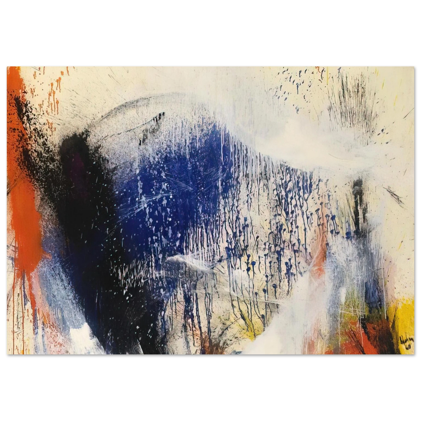 Helen Frankenthaler - Untitled - 1960 Wall art - 15x20 cm / 6x8 inches - Premium Wooden Framed Poster With Fine Art Paper-canvas - White frame